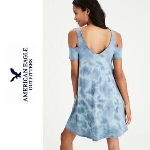 NEW American Eagle Cold Shoulder Dress Tie Dyed Sleeveless Size S
